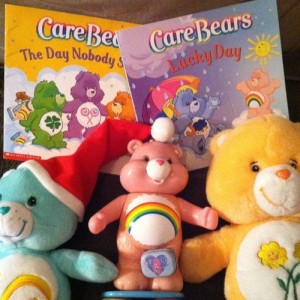 Three Care Bear Soft Toys Three Care Bears and some Care Bear Books