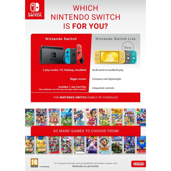 Nintendo Switch Or Nintendo Switch Lite Differences
